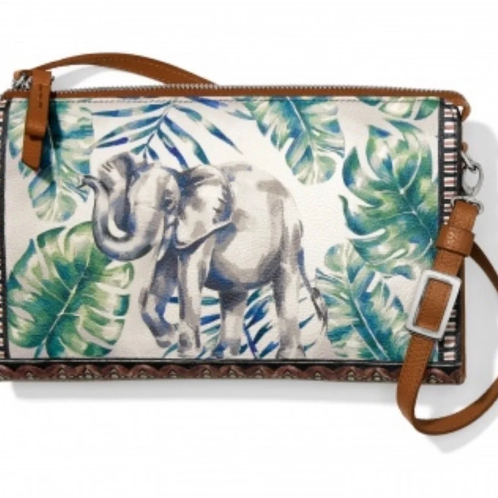 Africa stories by Brighton Elephant Print Crossbody Bag - Brown and Green - Picture 5 of 7
